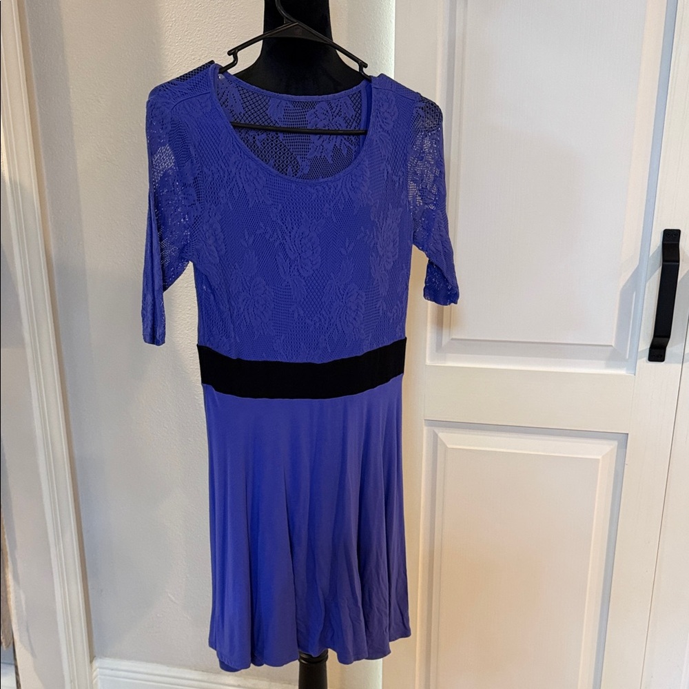 G by Guess Cobalt Blue Lace Midi Dress